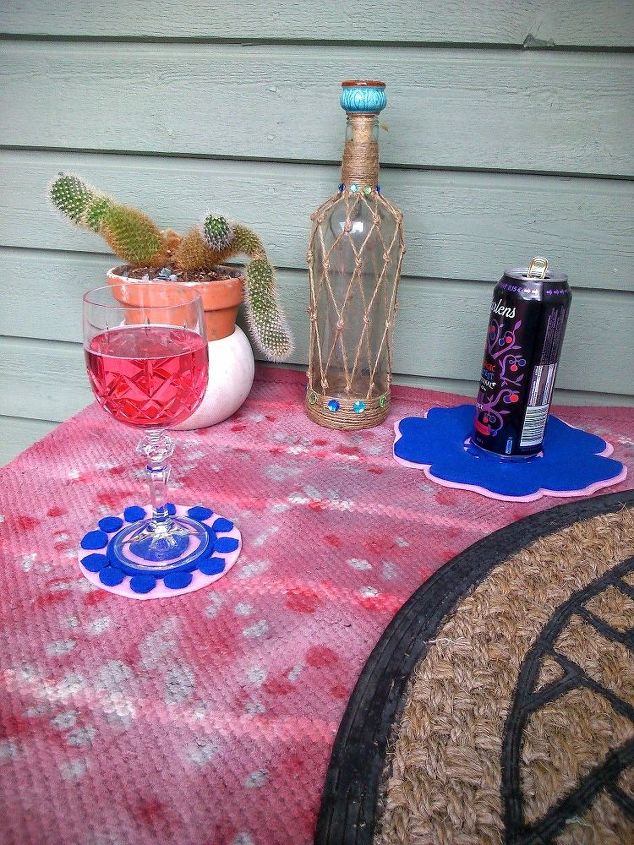 spray painted outdoor rug, crafts, outdoor furniture, reupholster