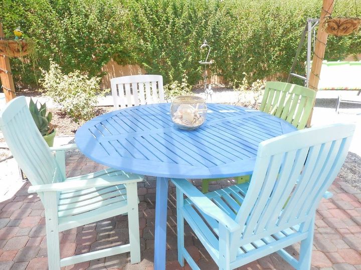 patio dining makeover, how to, outdoor furniture, outdoor living, painted furniture