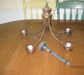 solar chandelier, go green, lighting, painted furniture, repurposing upcycling