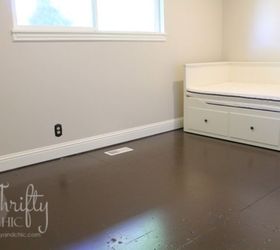 s here s how to totally transform your old floors on the cheap, flooring, how to, Repaint a large plain plywood floor