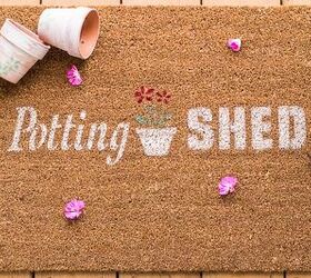simple diy stenciled doormat, crafts, gardening, painting