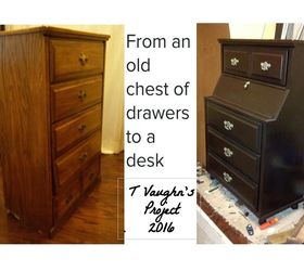 old chest of drawer recreated into a secretary desk, painted furniture, repurpose household items, tools, woodworking projects
