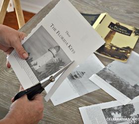 diy lighthouse photo collage bookshelf, decoupage, how to, repurposing upcycling, shelving ideas