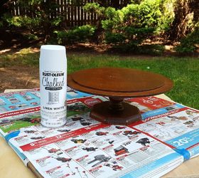 repurposed wooden cake stand tic tac toe , crafts, how to, outdoor furniture, repurposing upcycling