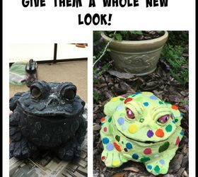 update old lawn ornaments with paint, crafts, outdoor living, painting