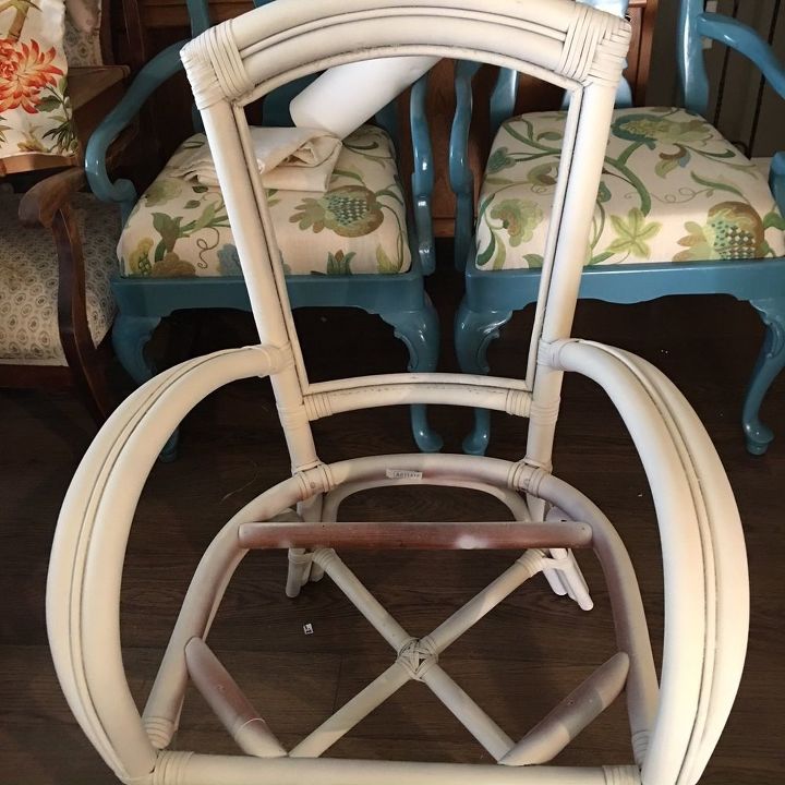 upholstered chairs makeover, painted furniture, reupholster