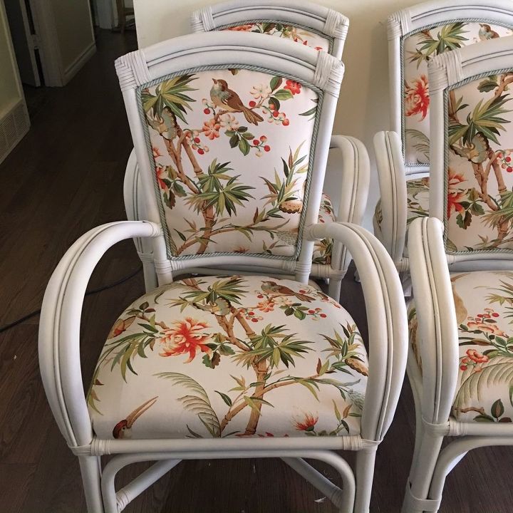 upholstered chairs makeover, painted furniture, reupholster