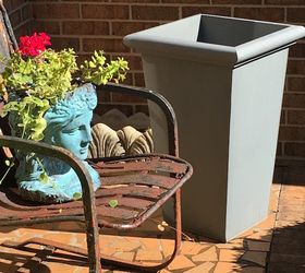 how to create a silvery rustic aged effect on a metal planter, container gardening, how to, outdoor furniture, painting