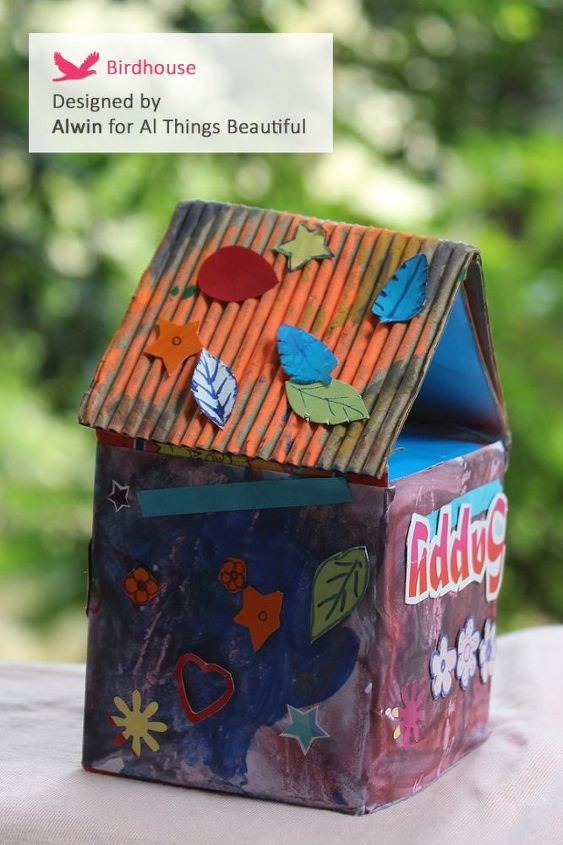 decorative birdhouses using tetra pak cartons, crafts, home decor, repurposing upcycling, seasonal holiday decor, A fun upcycling project for children