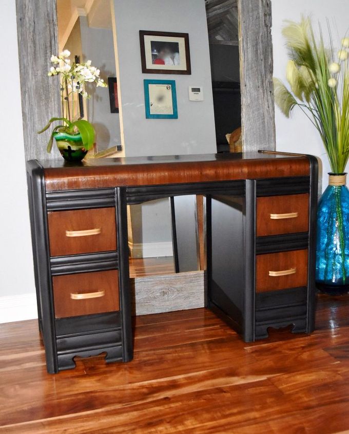 9 gorgeous ways to refinish old wood furniture, Bring out a bold stain with a dark paint