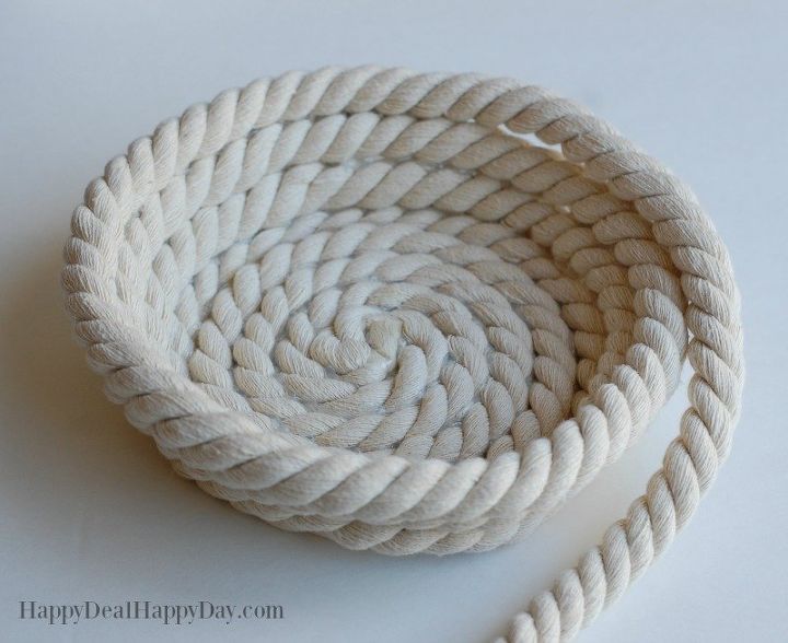 easy diy no sew rope bowl, crafts