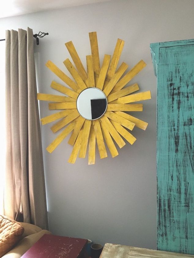 sunshine mirror wall decor, crafts, repurposing upcycling, wall decor
