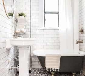 before after the little black white bathroom, bathroom ideas