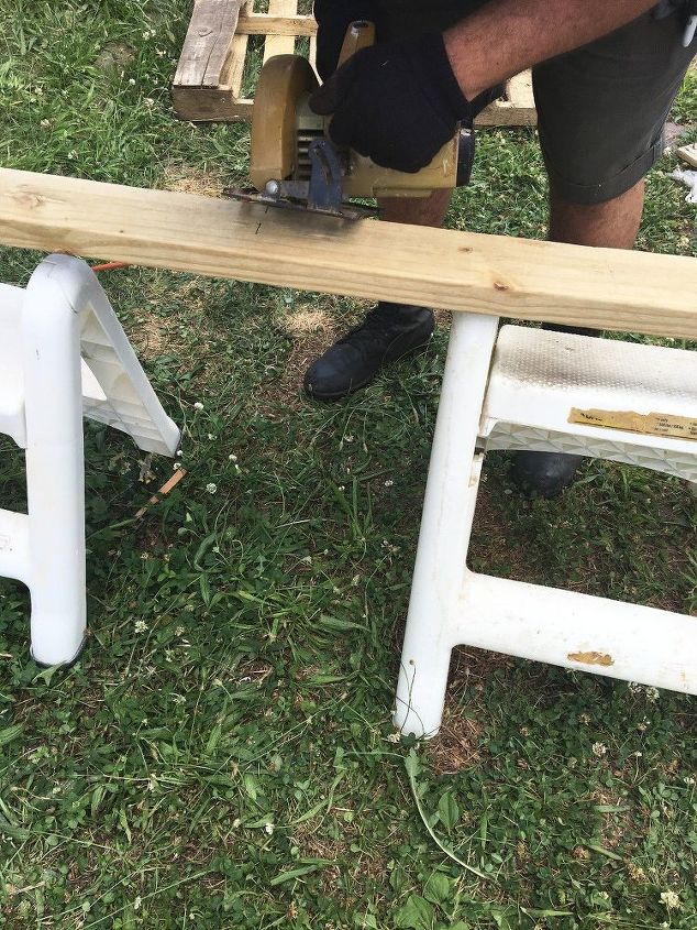 outdoor garbage can storage from pallets