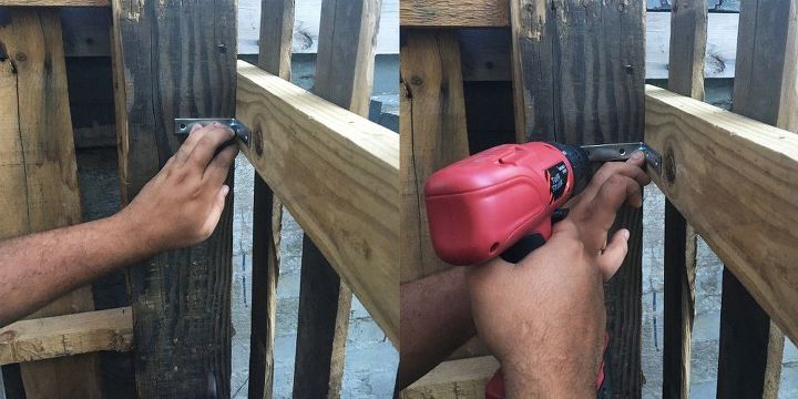 outdoor garbage can storage from pallets