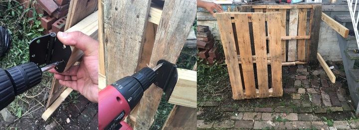 outdoor garbage can storage from pallets