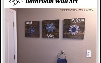 DIY Bathroom Wall Art - String Art to Add a Pop of Color!