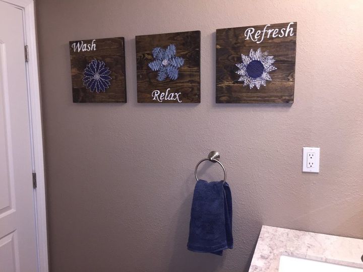 DIY Bathroom  Wall  Art  String Art  to Add a Pop of Color 