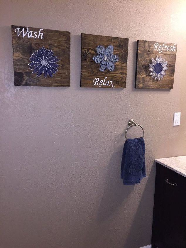 DIY Bathroom Wall Art - String Art to Add a Pop of Color ...