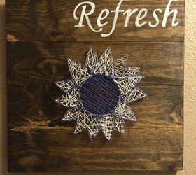 diy bathroom wall art string art to add a pop of color , bathroom ideas, crafts, how to, wall decor, woodworking projects
