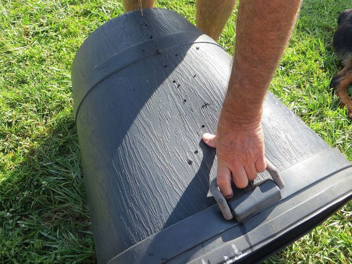 10 top trash can hacks of all time which one will you try, Drill holes in one to make a compost bin