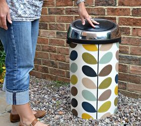 10 top trash can hacks of all time which one will you try, Dress up your trash in a snap with wallpaper
