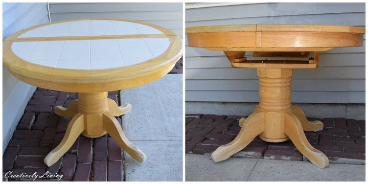 yard sale table gets makeover and finds new home, painted furniture