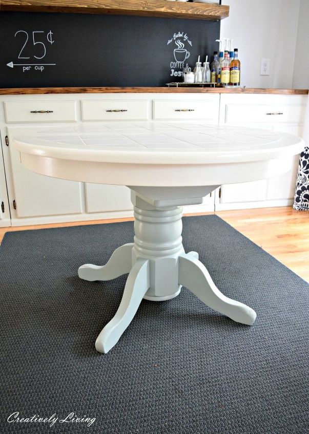 yard sale table gets makeover and finds new home, painted furniture