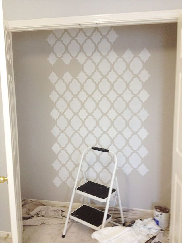 stencils can perk up a small office space, crafts, painting, wall decor