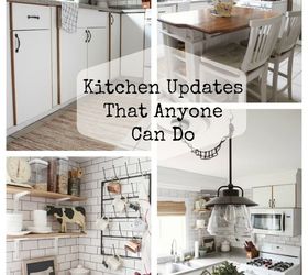 kitchen updates that anyone can do, kitchen design, kitchen island, lighting, shelving ideas, tiling, window treatments