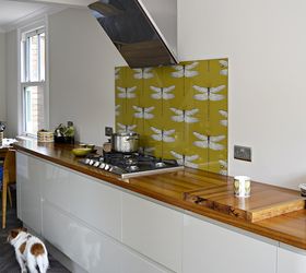 diy splashback with wallpaper, kitchen backsplash, kitchen design, wall decor