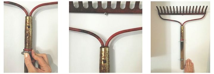 Turn an old rake into awesome kitchen storage | Hometalk