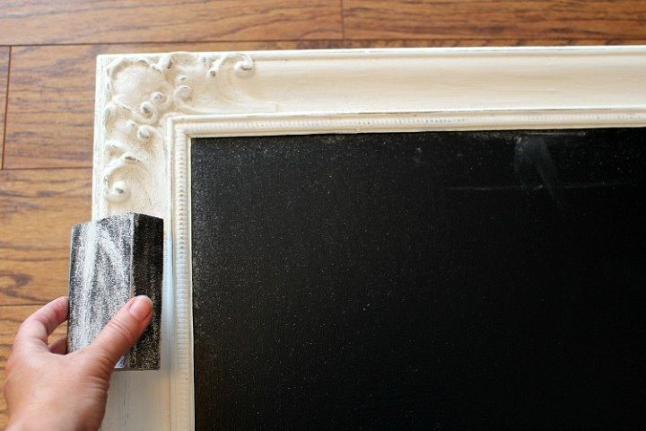 make your own chalkboard out of a thrift store picture, chalkboard paint, crafts, repurposing upcycling