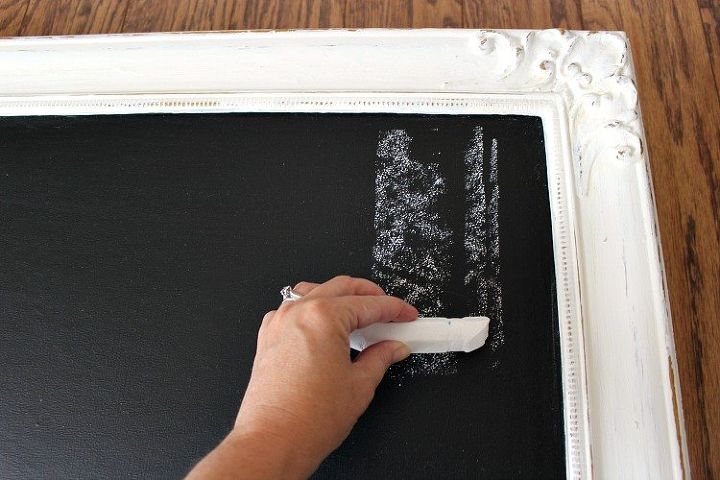 make your own chalkboard out of a thrift store picture, chalkboard paint, crafts, repurposing upcycling