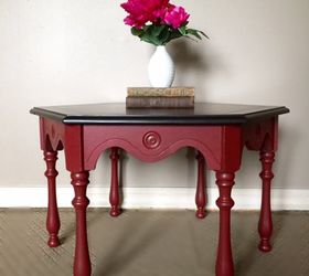 red side table before after not just an accent color , painted furniture
