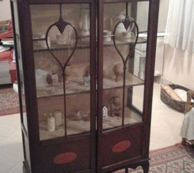 color change to an antique display cabinet, Old English antique display cabonet over 90 years old circa Victorian times Its also up for sale for euro 500