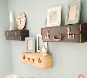 diy suitcase shelves, crafts, how to, repurposing upcycling, shelving ideas