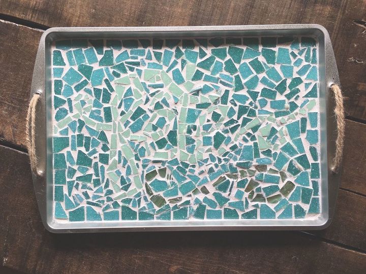 mosaic cookie sheet serving tray, crafts, how to