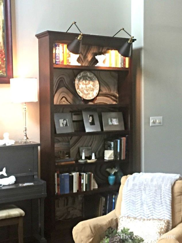 bookcase makeover part 2, how to, lighting