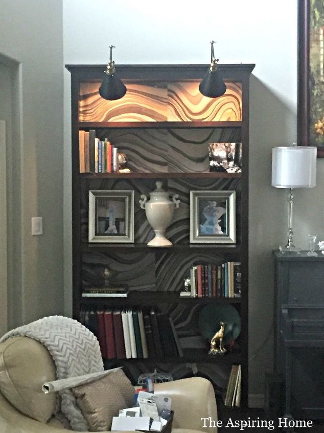 bookcase makeover part 2, how to, lighting