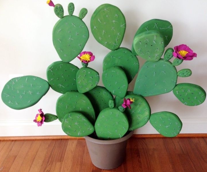 flowering prickly pear cactus diy, crafts, how to