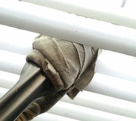 clean your blinds with tongs chopsticks, Start at the top and move down