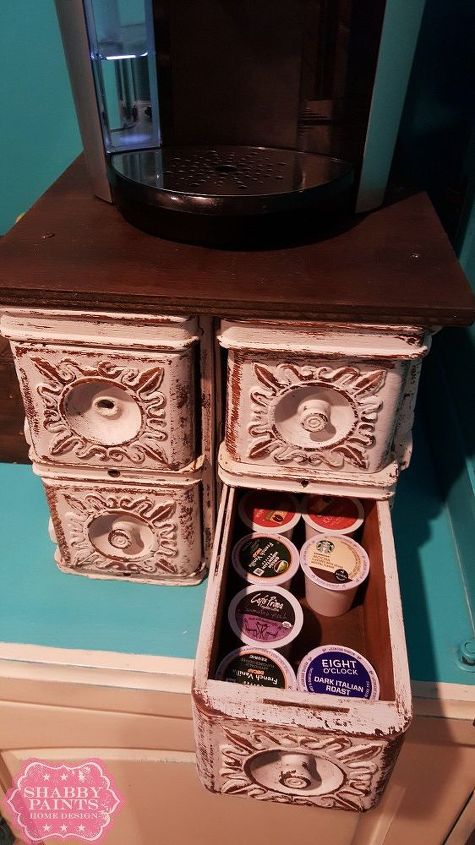Repurposed Sewing Drawers Coffee Stand And K Cup Storage Hometalk