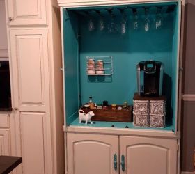 repurposed sewing drawers coffee stand and k cup storage, organizing, repurposing upcycling, storage ideas
