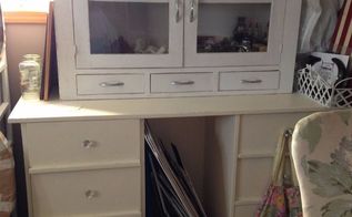 Diy Filing Cabinet Desk Hometalk Desk To Hutch Painted Furniture Repurposing Upcycling