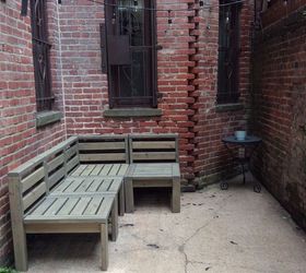 diy city patio, home decor, how to, outdoor living, painted furniture, pallet, patio, repurposing upcycling, succulents, tools, reupholster