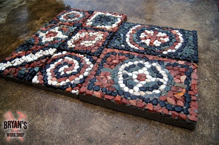 how to make mosaic rock pavers , concrete masonry, how to, landscape