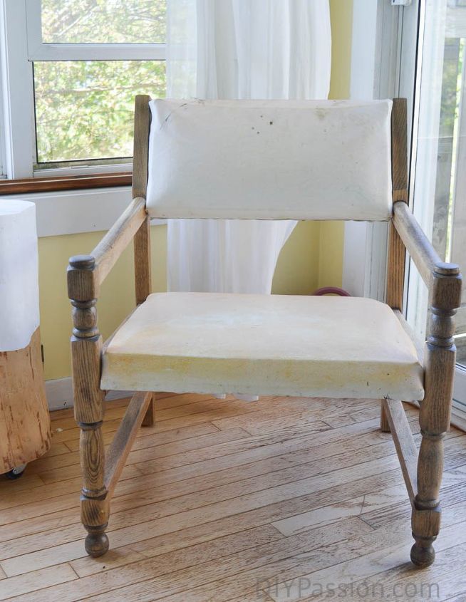 a vintage chair rescue with an unexpected twist , home decor, reupholster