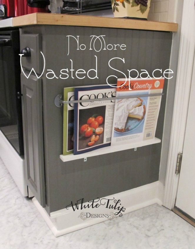 s 11 storage hacks that will instantly declutter your kitchen, kitchen design, organizing, storage ideas, Create vertical space with a magazine rack