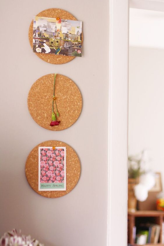 s how 15 creative people fill their empty walls, wall decor, Hang cork trivets on your wall